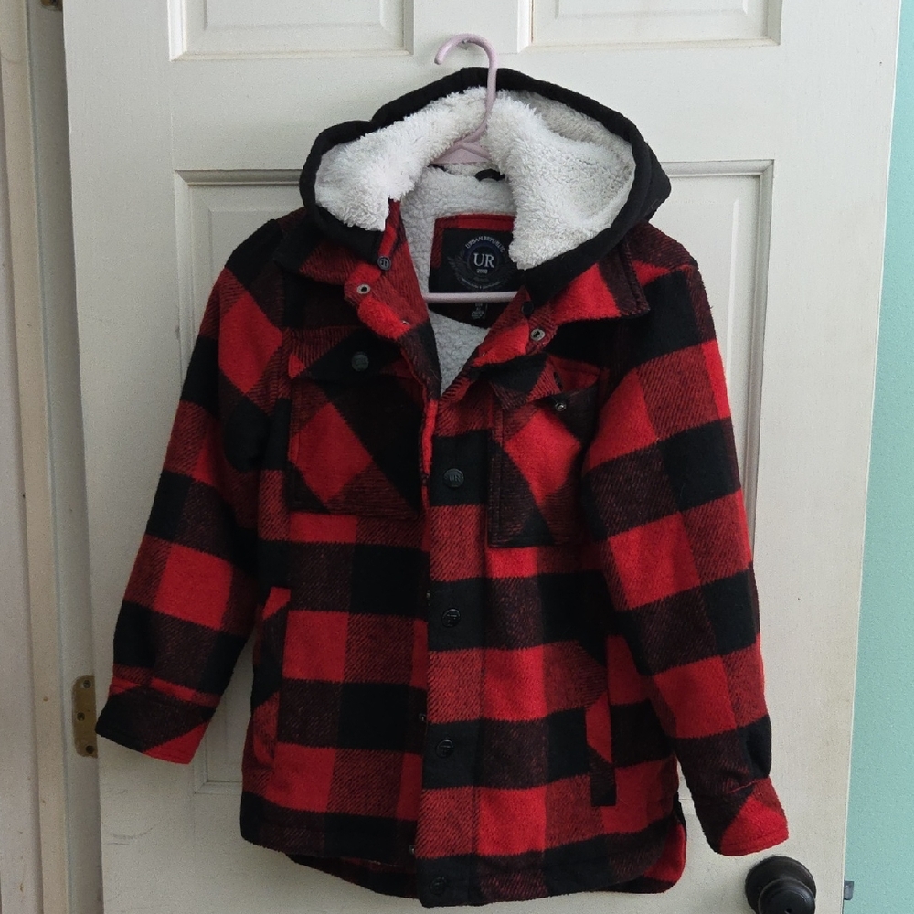 Urban Republic Red and Black Checkered Puffer Jacket